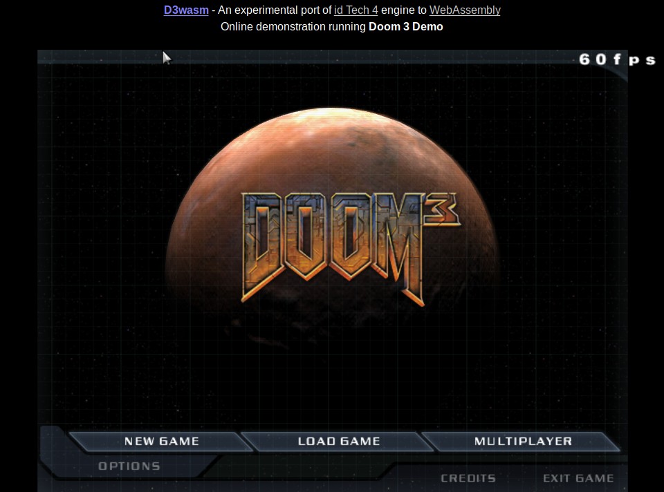 Doom 3 port to WebAssembly